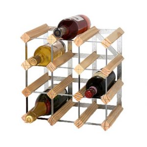 RTA Pine/Steel Wine Rack 12 Bottle